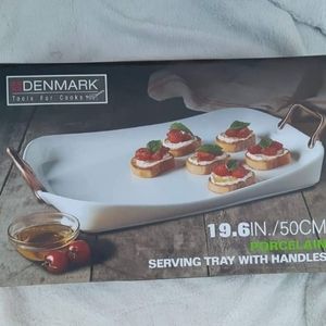 Denmark 19.6 in serving tray with handles